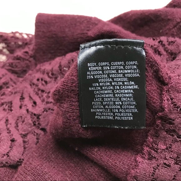Anthropologie Angel Of The North Plum Lace Sweater - Picture 10 of 10